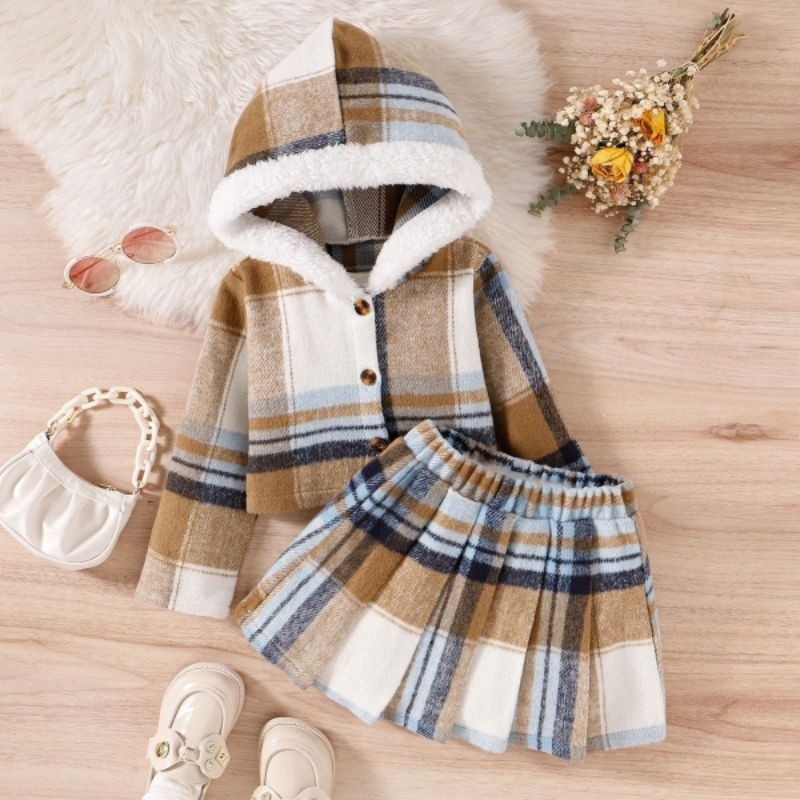 Setelan hoodie rok anak cewek keren import