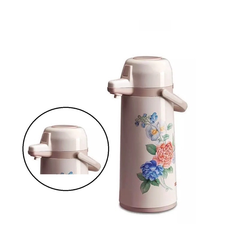 Thermos Air Panas Pencet Lion Star/ Thermos pump/ thermos kaca