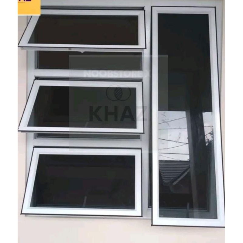pesanan kusen+jendela alumunium custome ukuran bahan 4inx kaca full 5milli