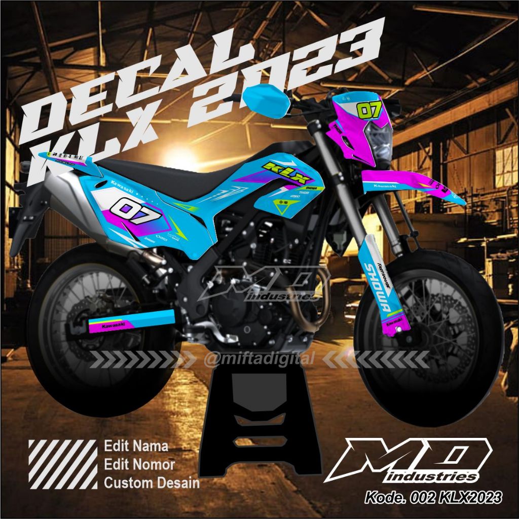 Decal Sticker KLX150 2023 Fullbody Minimalis - Decal KLX 2023 Supermoto