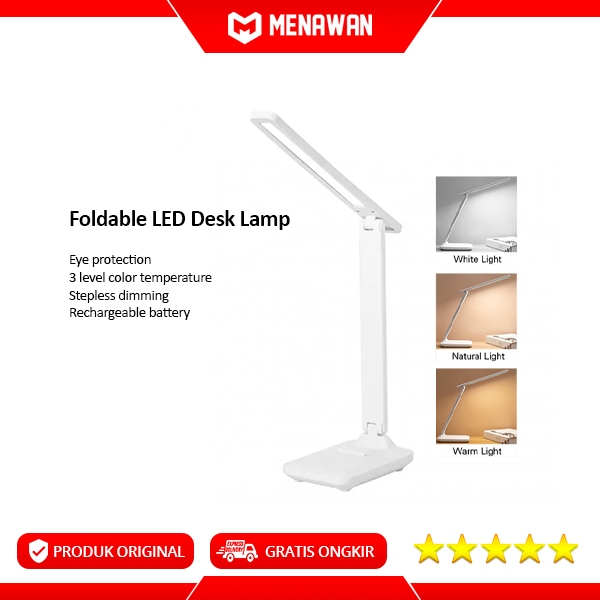 Foldable Table Lamp Desk Light Lamp Lampu Meja Baca Belajar Model Lipat Baterai isi Ulang