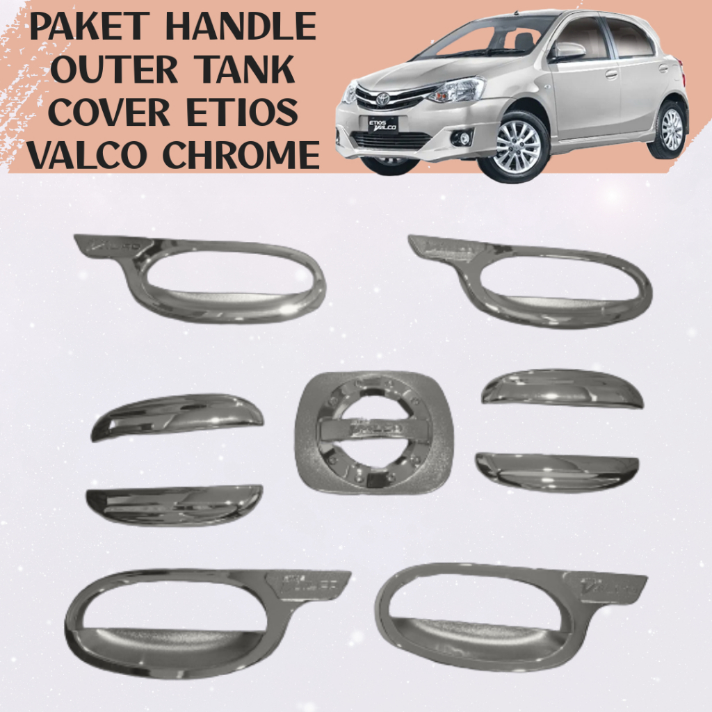 Paket Outer Handle Tank Cover Etios Valco Chrome Aksesoris Mpobil Pegangan Pintu Tangki Bensin