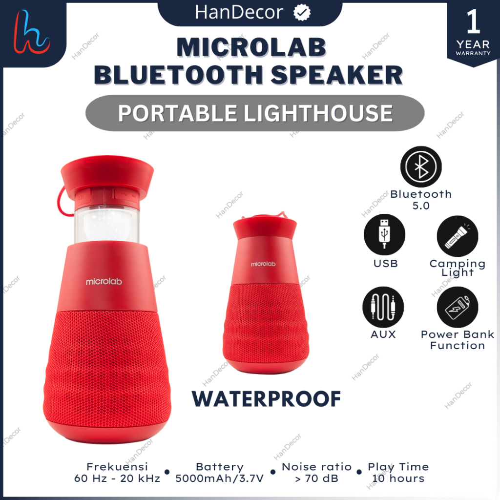 MICROLAB LIGHT HOUSE | SPEAKER TWS BLUETOOTH BASS | SPEAKER POWERBANK | SPEAKER OUTDOOR PORTABLE