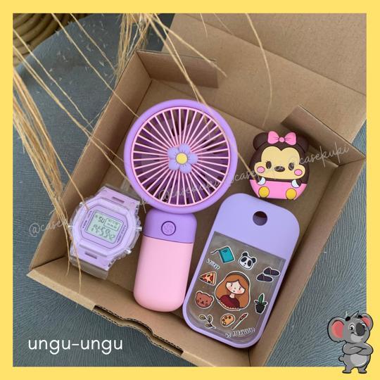 PAKET LENGKAP KADO ANAK BUNDLING KIPAS JAM TANGAN WANITA