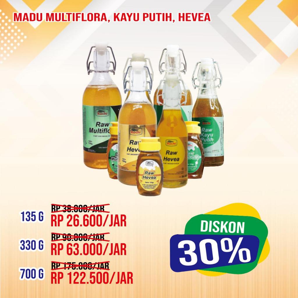 

Raw Multiflora 330gr POM MD Madu Multiflora Murni Mentah Asli Rochi Bergaransi