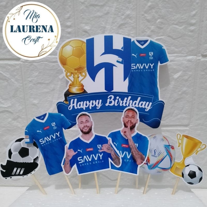 Topper happy Birthday tema bola Al Hilal Neymar