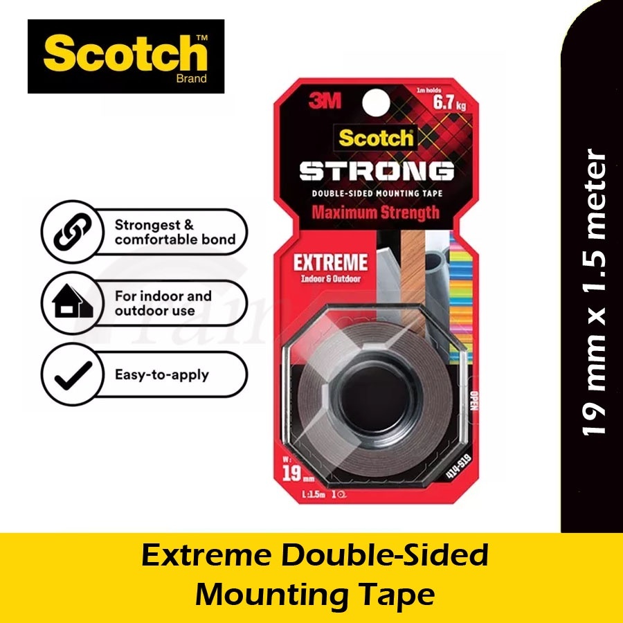 3M Scotch Extreme Double Sided Mounting Tape 414 Indoor Outdoor Tape