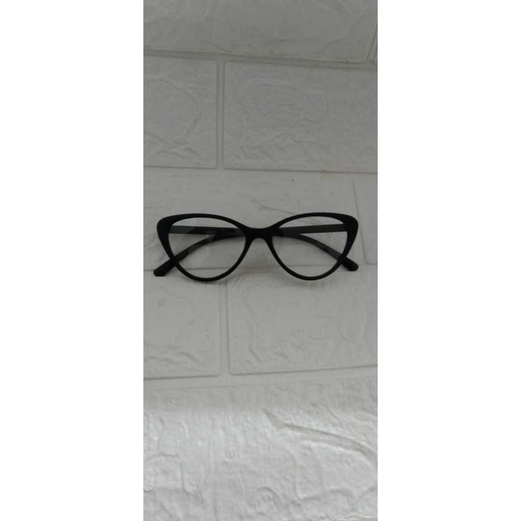 DOMMO - D6125 Kacamata Anti Radiasi F5538 / Kacamata Korea Wanita / Cat Eye Eyeglasses / Kacamata Wanita Gaya Retro / Kacamata Anti UV-Hitam Doff
