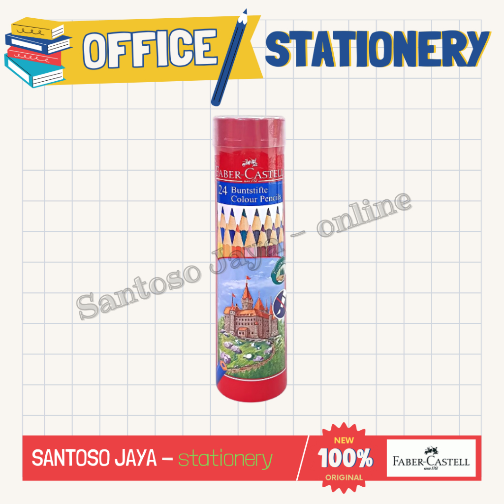 

Pensil Warna FABER CASTELL 24L Classic Colour Pencils Round Tin Kaleng