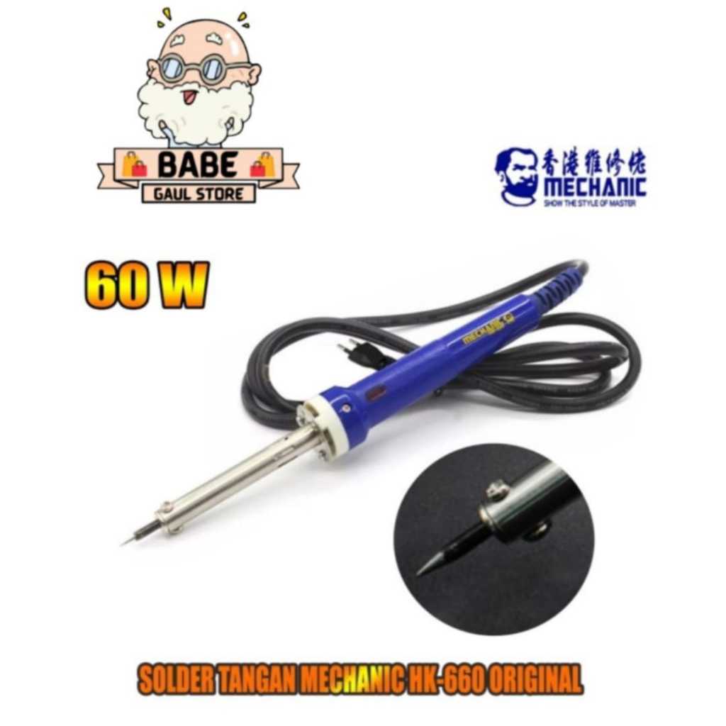 Solder Tangan Mechanic HK-660 60W Soldering Iron - Alat Penyolderan Listrik ESD Safe