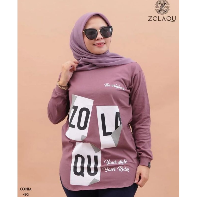 (COD)Semi tunik combed tunik ZOLAQU Tunik OVAL zolaqu kekinian tunik wanita kaos senam tunik oval le