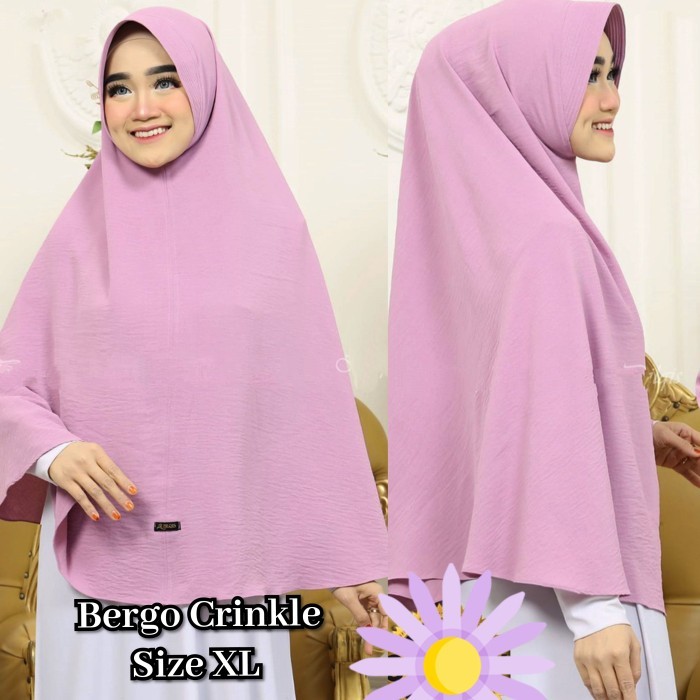 HIJAB BERGO CRINKLE XL PED POLOS TANPA TALI XL Jumbo Airflow Premium