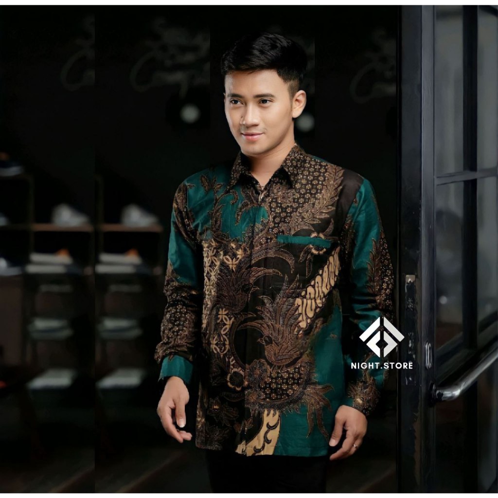 Kemeja batik pria lengan panjang terlaris baju batik modern