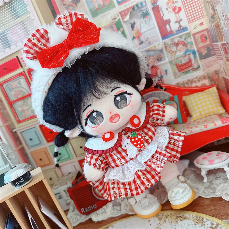 Boneka Katun 20cm Fullset Pakaian Dengan Kerangka Tanpa Pipi Merah Cotton Doll 20cm Fullset Ready St