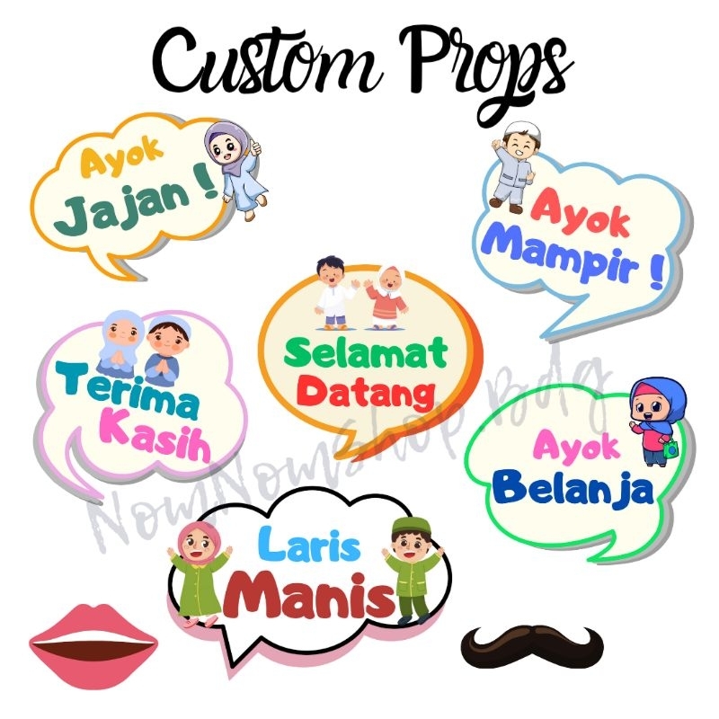 Custom Props Photo Booth Properti / Foto Props MARKET DAY READY dan Custom