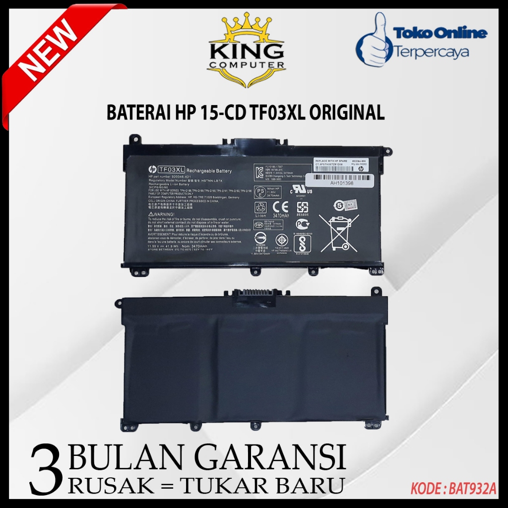 Baterai laptop HP 15-CD Series TF03XL HSTNN-UB7J LB7X LB7J IB7Y