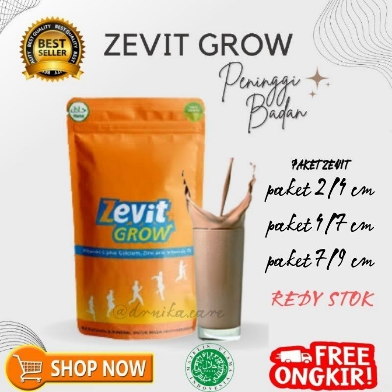 [TERLARIS] ZEVIT GROW PENINGGI BADAN OROGINAL 100% | KAPSUL DAN SUSU | PENAMBAH TINGGI BADAN TERBAIK