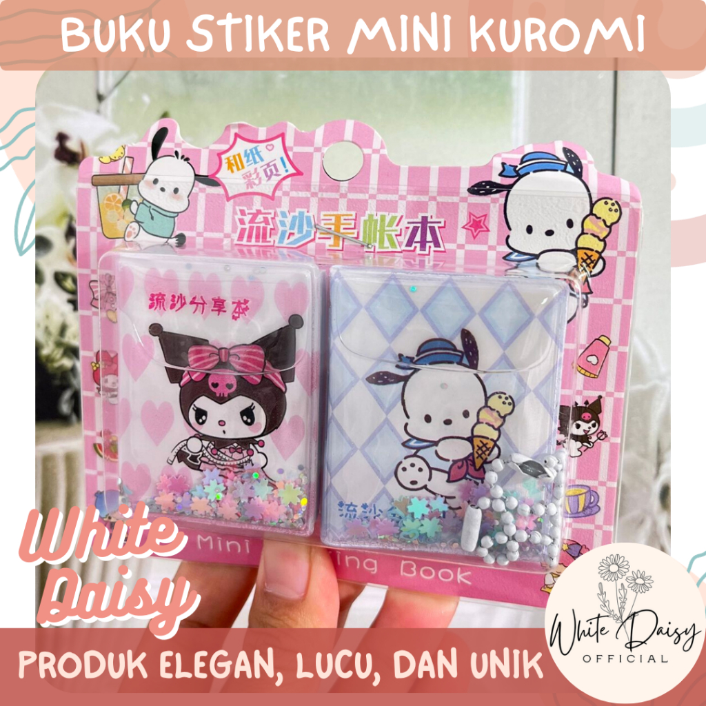 

Buku sticker mini kuromi premium sharing book 1 set isi 2 pcs lucu