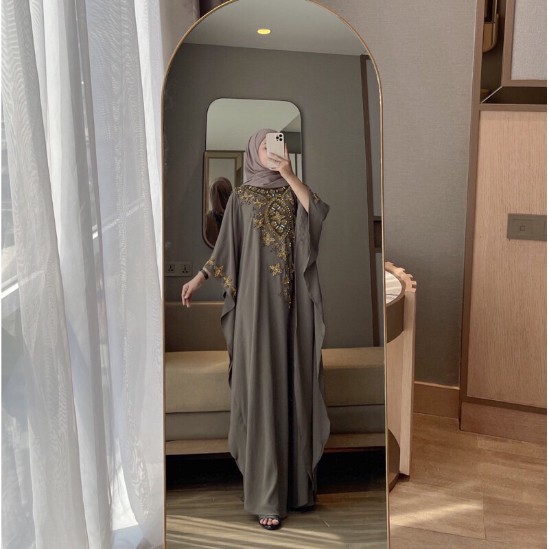 Kaftan Abaya Amethyst loose kalong tanpa inner