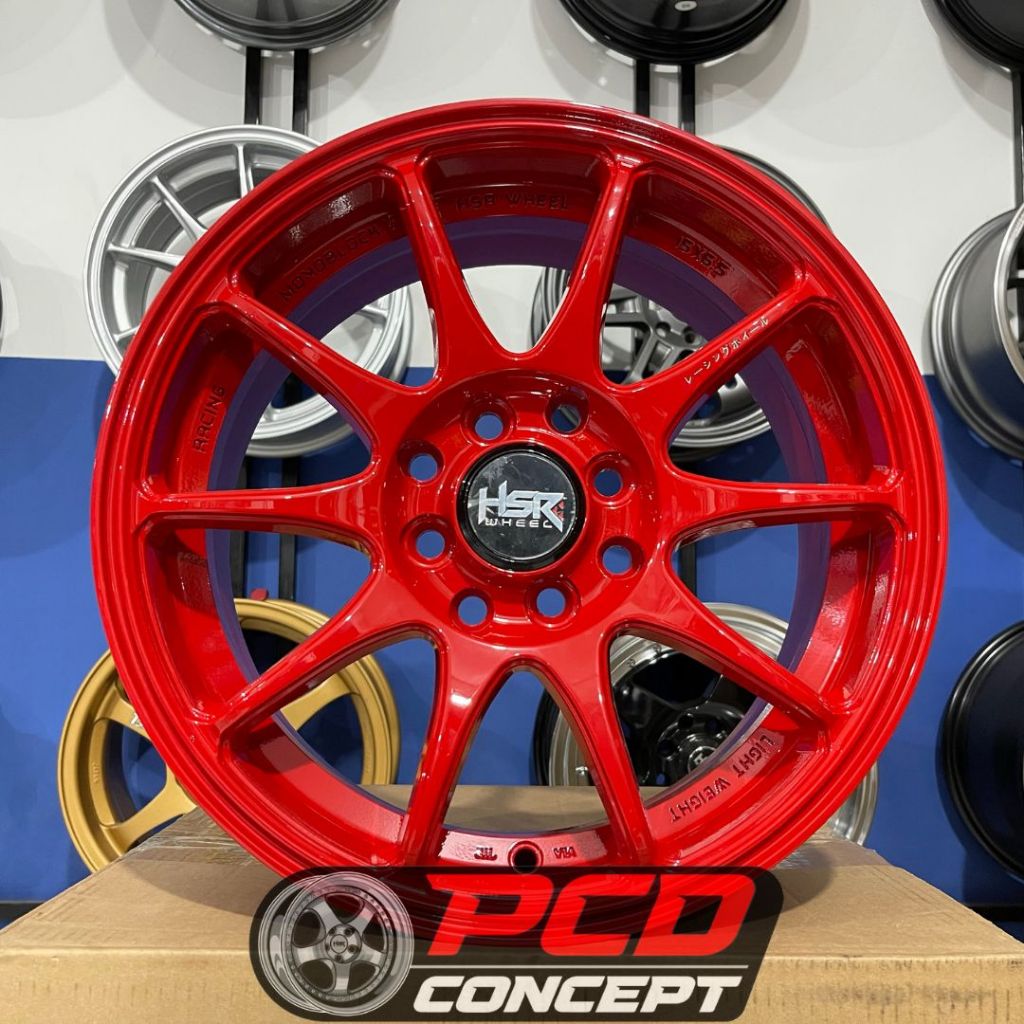 VELG / PELEK MOBIL RACING HSR INDY WARNA MERAH RING 15 BISA CICILAN SHOOPE PAYLATTER TOKO VELG MOBIL