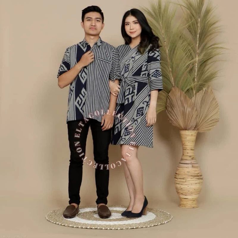 set couple baju tenun - couple baju pesta - set couple baju tenun modern - couple baju kekinian - co