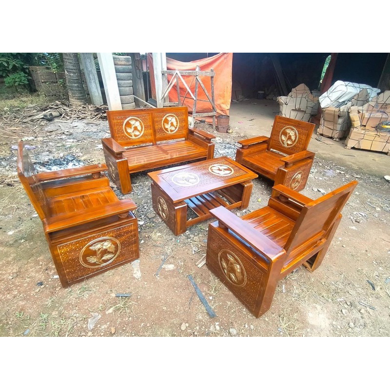 kursi tamu bola 2111 kayu jati