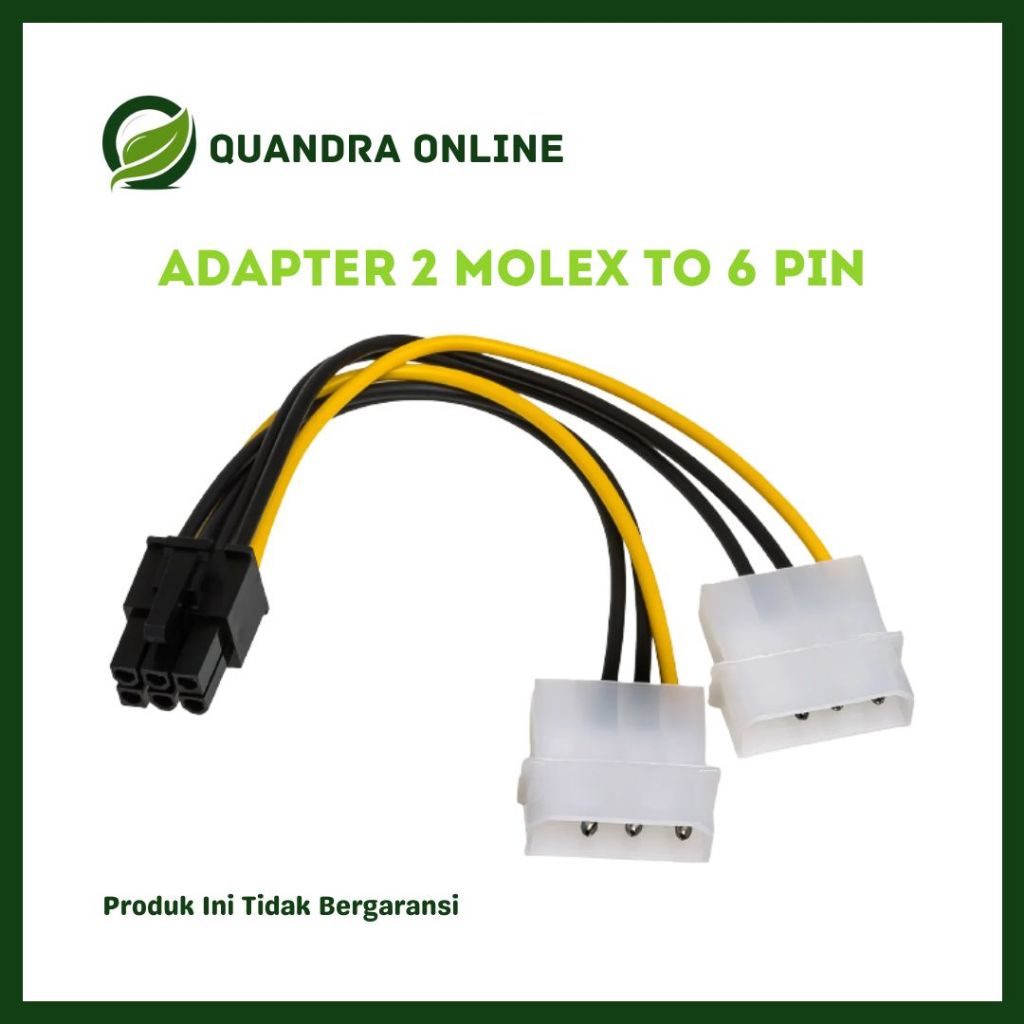 KABEL POWER VGA / ADAPTER 2 MOLEX TO 6 PIN / 6PIN PCIE / PCI-E