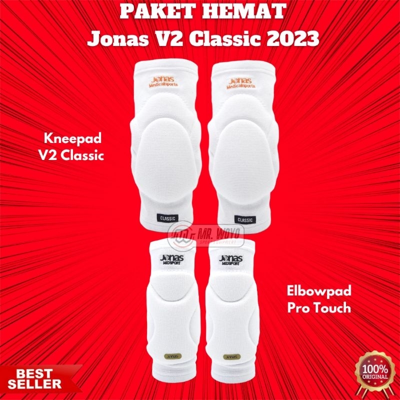 KNEEPAD JONAS / ELBOWPAD JONAS MAXIM V3 Paket Hemat Kiper Futsal Paket V2 Putih