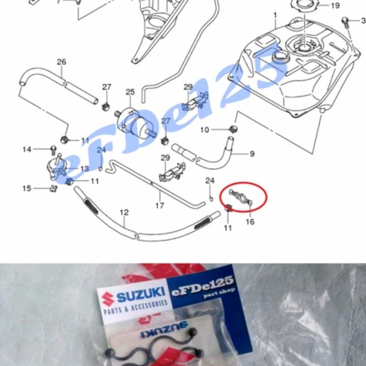 Klip Dudukan Selang Bensin Skywave 125 Hayate 125
