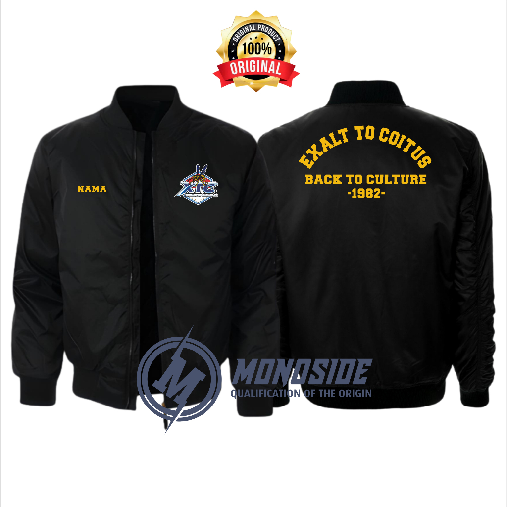 Jaket Bomber XTC BACK TO CULTURE, Desain Full bordir, Bisa custom Desain,Jaket bomber Custom, Jaket 