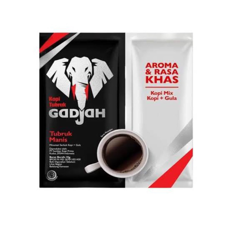 

Kopi Gajah Kopi+Gula [1 renceng 10pcs]