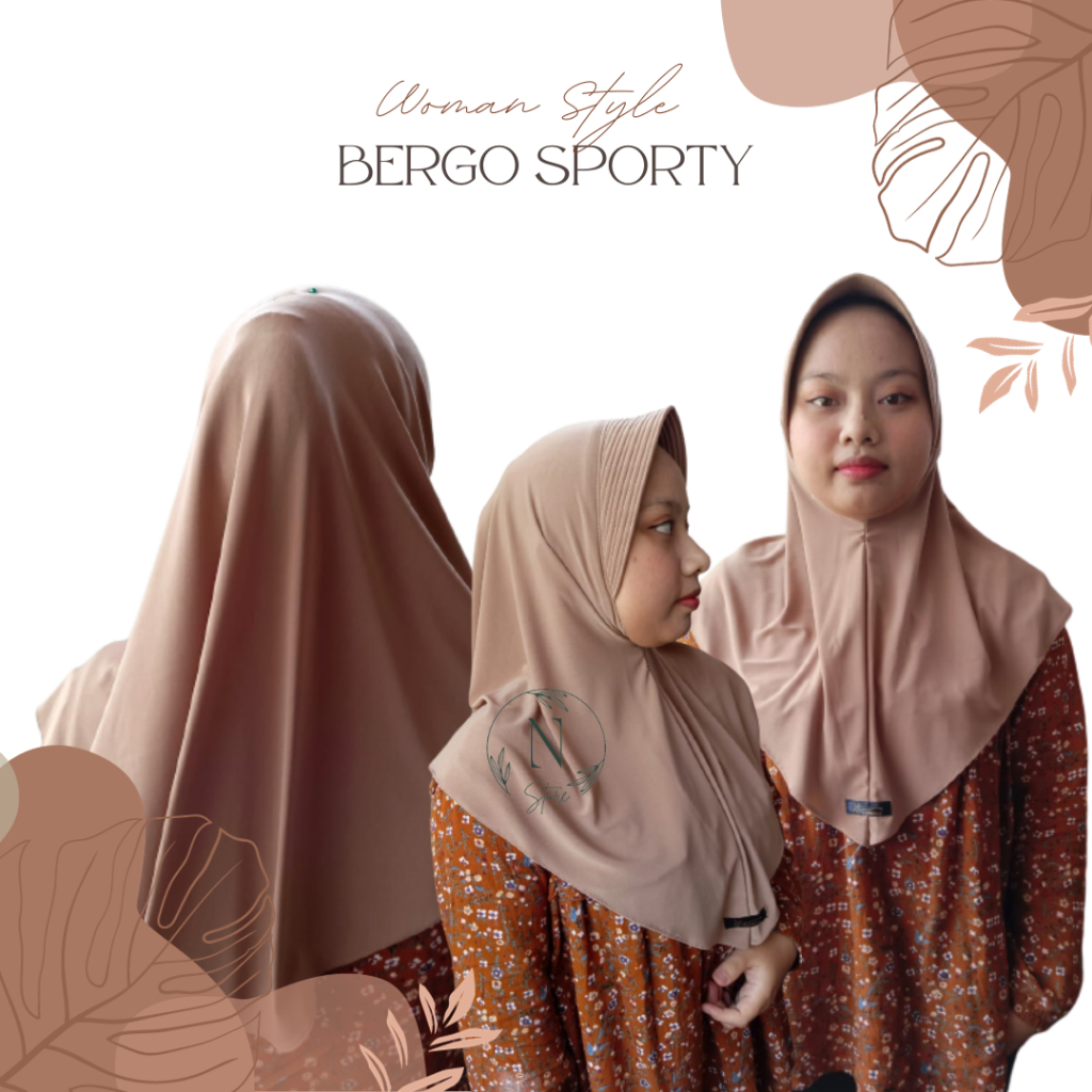 Kerudung Instan Jilbab Bergo Hijab Sport Jersey Tebal
