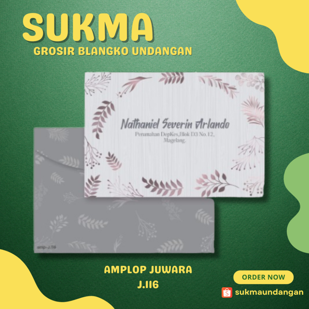 

AMPLOP KONDANGAN NIKAH MURAH JUWARA J.116 50 PCS UKURAN KECIL | SUKMA UNDANGAN