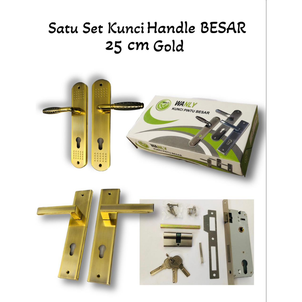 handle pintu kunci set / handle pintu set / kunci pintu rumah ukuran besar