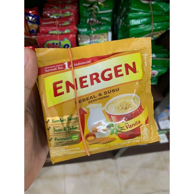 

Energen Vanilla, Kacang Hijau, Coklat Renteng isi 5