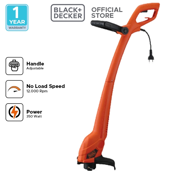 Black+Decker String Grass Trimmer / Potong Rumput Listrik 350W GL350L-B1