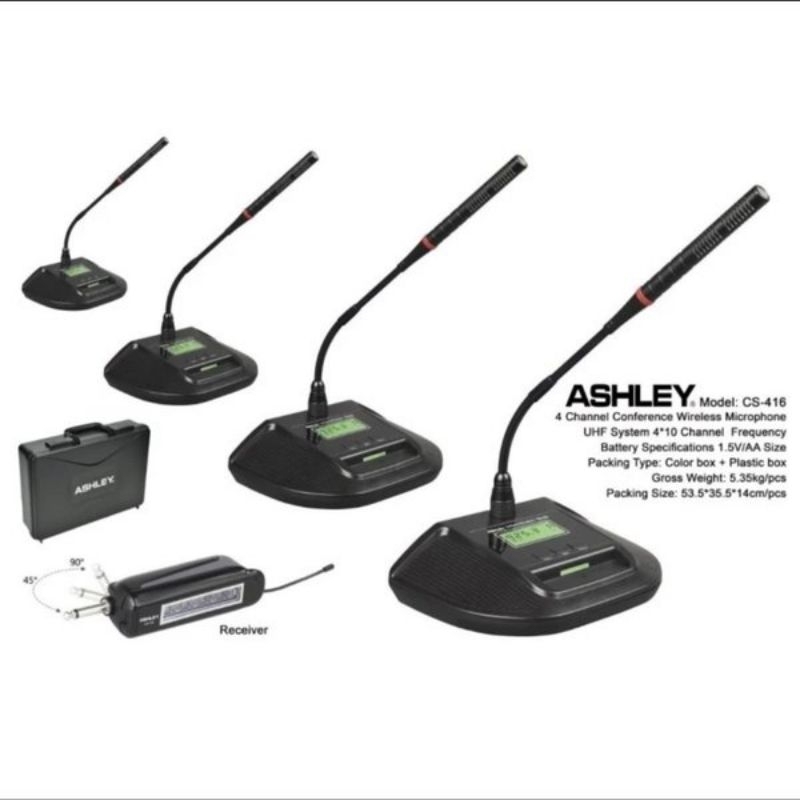MIC WIRELESS PONDIUM CONFERENCE ASHLEY CS416 MICROPHONE MEJA ASHLEY CS 416