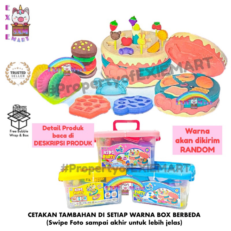 Promo Mainan Anak Kids Party Cetakan Diy Kue Ulang Tahun Happy Birthday Ice Cream Free Box Kontainer