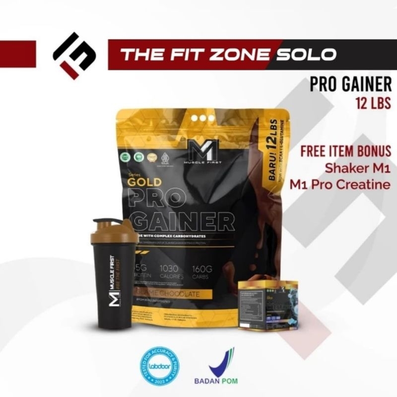 M1 Muscle First Gold Pro Gainer 12 Lbs Weight Mass Gainer BPOM