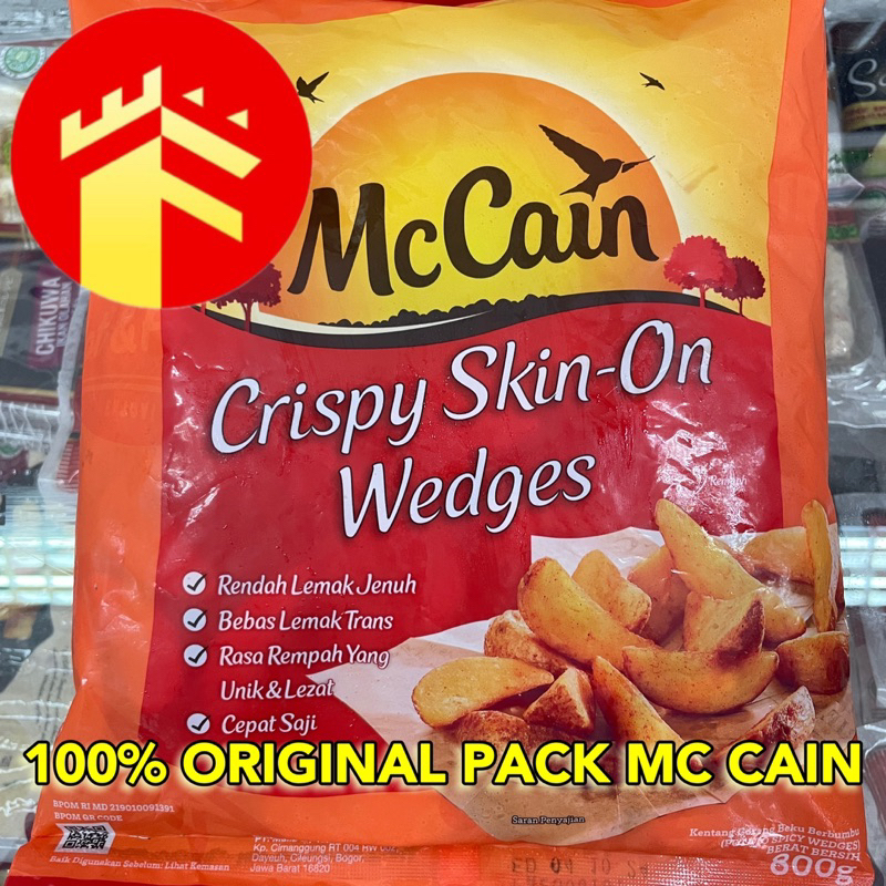

MC CAIN CRISPY SKIN ON WEDGES 400 GR 800 GR MCCAIN WEDGES KENTANG WEDGES SKIN ON KENTANG GORENG WEDGES BERBUMBU
