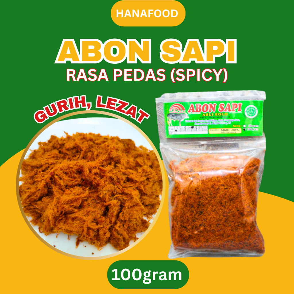 

ABON SAPI ASLI SOLO RASA PEDAS (SPICY) 100gram