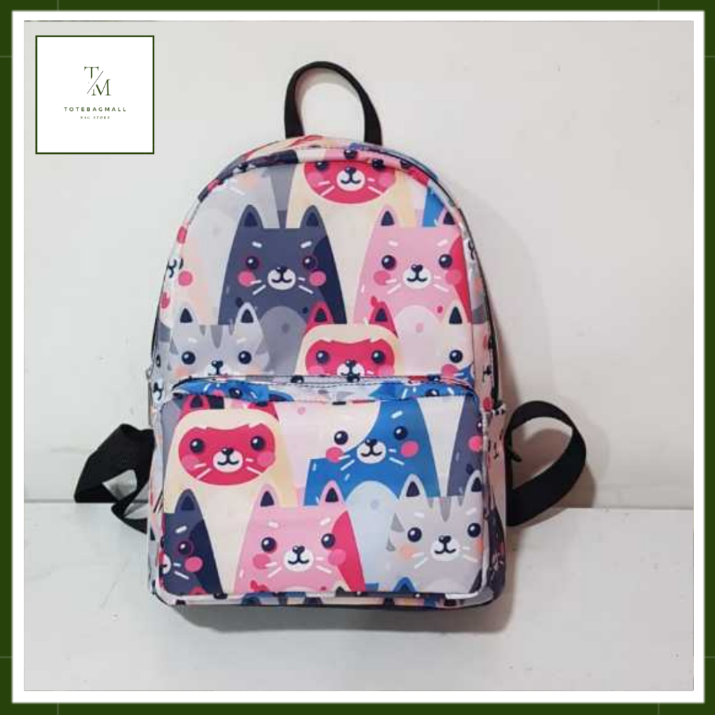 [MURAH BANGET] COD Tas Ransel Mini Muat Buku Tulis Backpack Kecil Ransel Wanita Polos Totebagmall