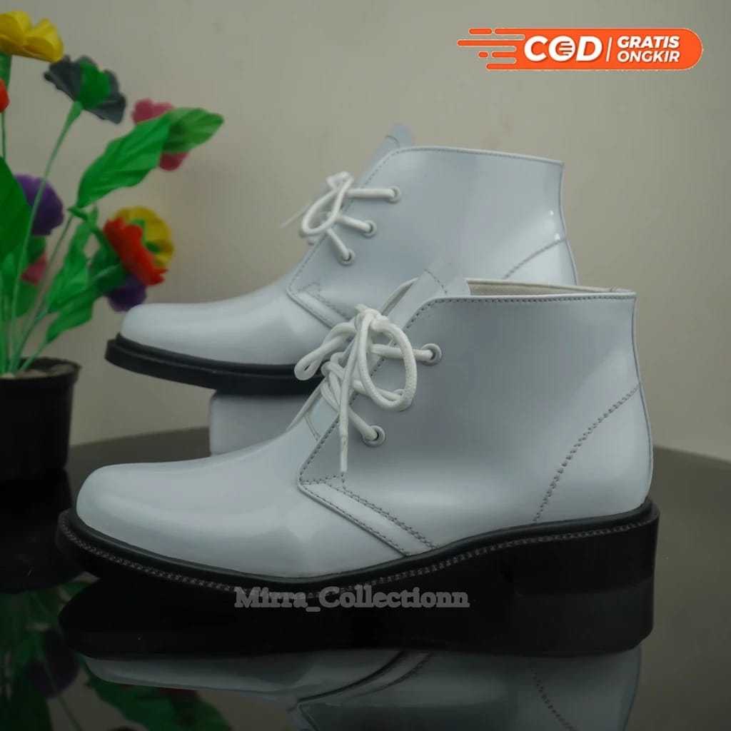 Sepatu PDH Sepatu PDU Putih Kilap Pria