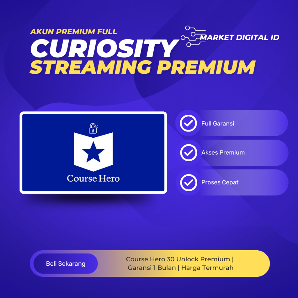 Course Hero 30 Unlock Premium 1 Bulan Termurah