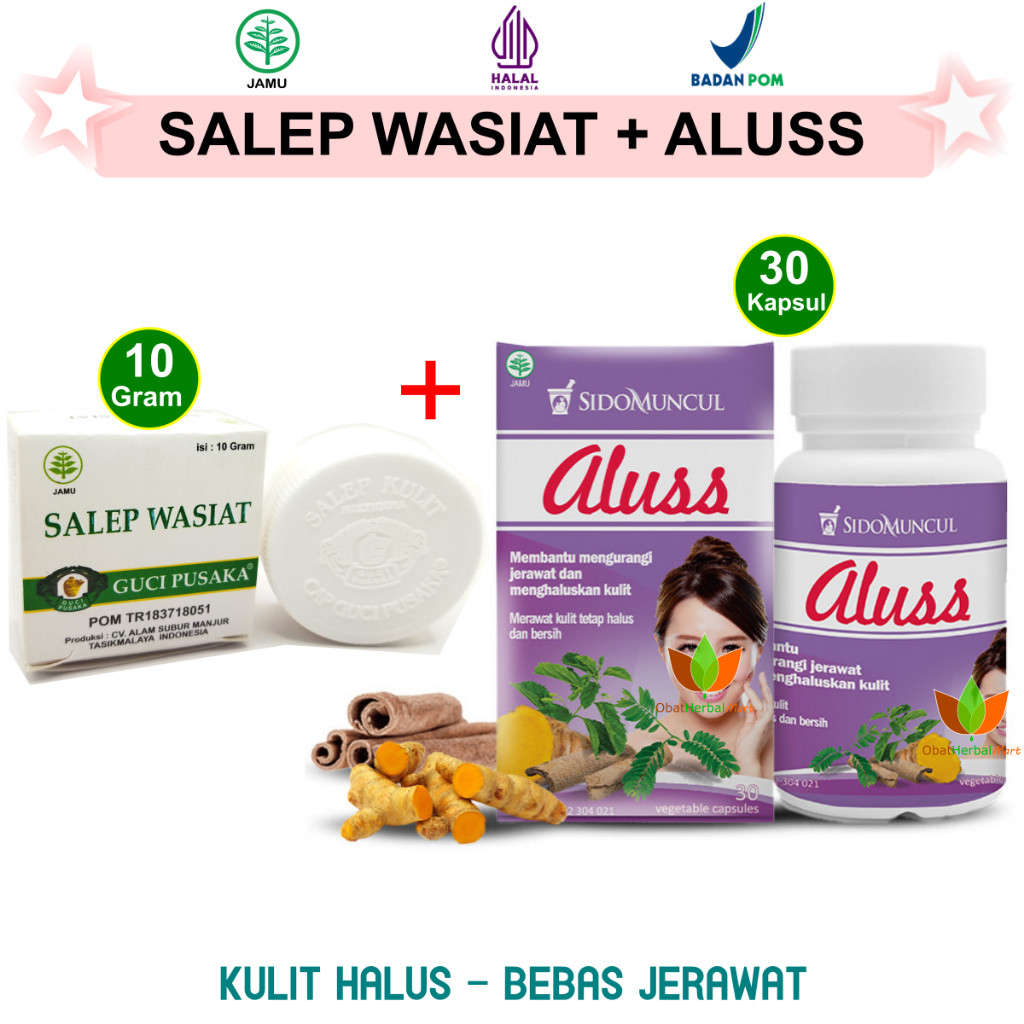 PAKET HEMAT OBAT PENGHILANG JERAWAT KOMEDO BRUNTUSAN PRIA WANITA : KAPSUL ALUS ALUSS SIDOMUNCUL & SA