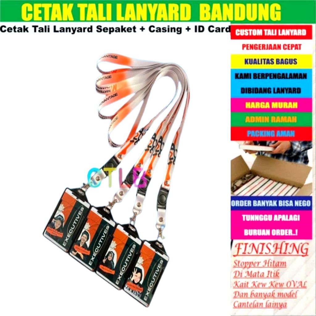 Tali lanyard  ID card custome dan casing satu set/cetak  lanyard id card custome dan casing sepaket /lanyard custom satuu set/gantungan lanyard satu set