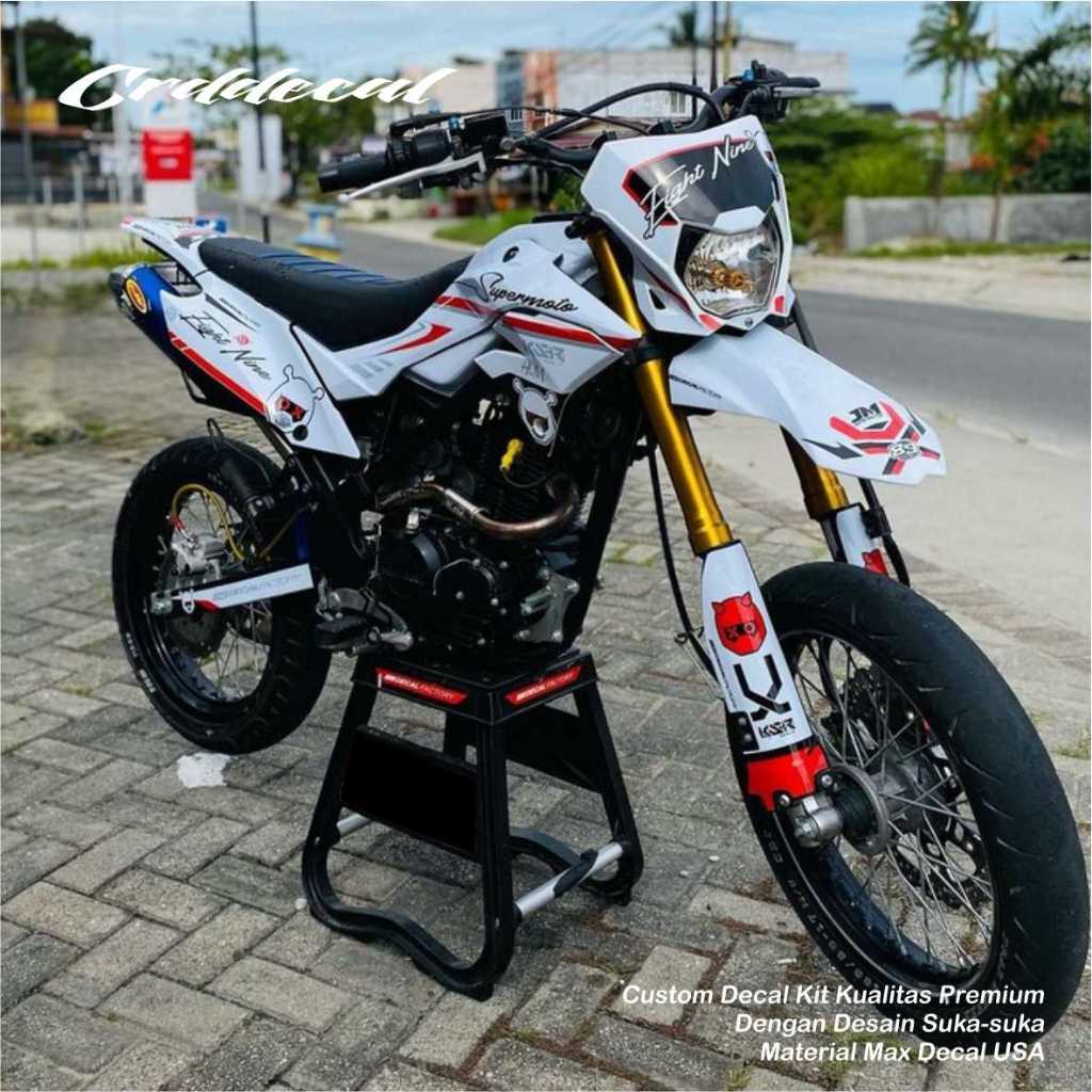 DECAL DTRACKER SUPERMOTO VARIASI LIST MERAH PUTIH FREE REQUEST CUSTOM