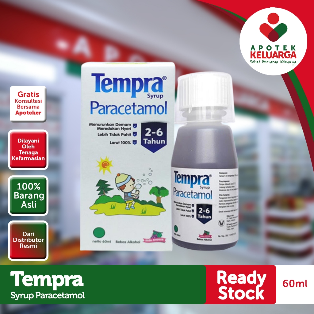 Tempra Sirup Rasa Anggur 60 ml #obat demam anak #penurun panas #sakit gigi anak