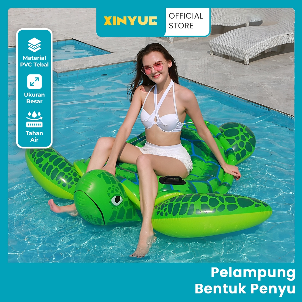 XinYue - Pelampung Matras Bentuk Penyu Premium - Pelampung Renang  Penyu Hijau