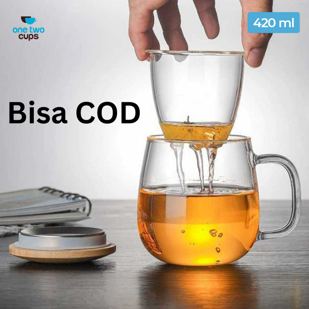 Gelas Cangkir Teh Tea Cup Mug with Infuser Filter